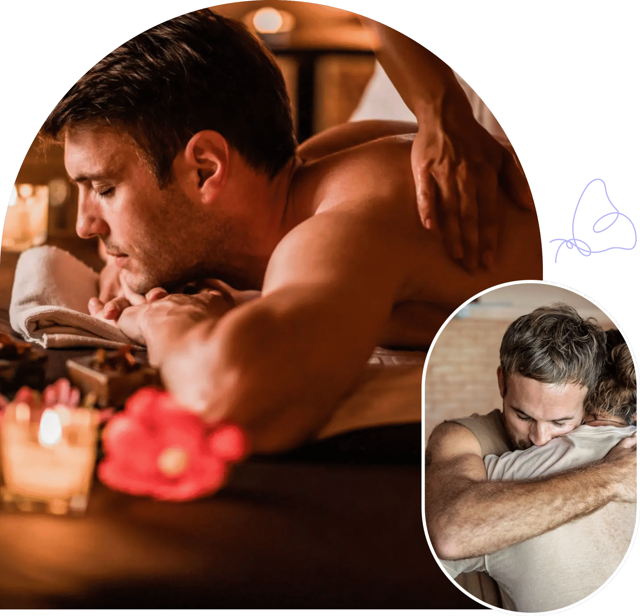 Couple enjoying a relaxing massage together in a serene spa setting.