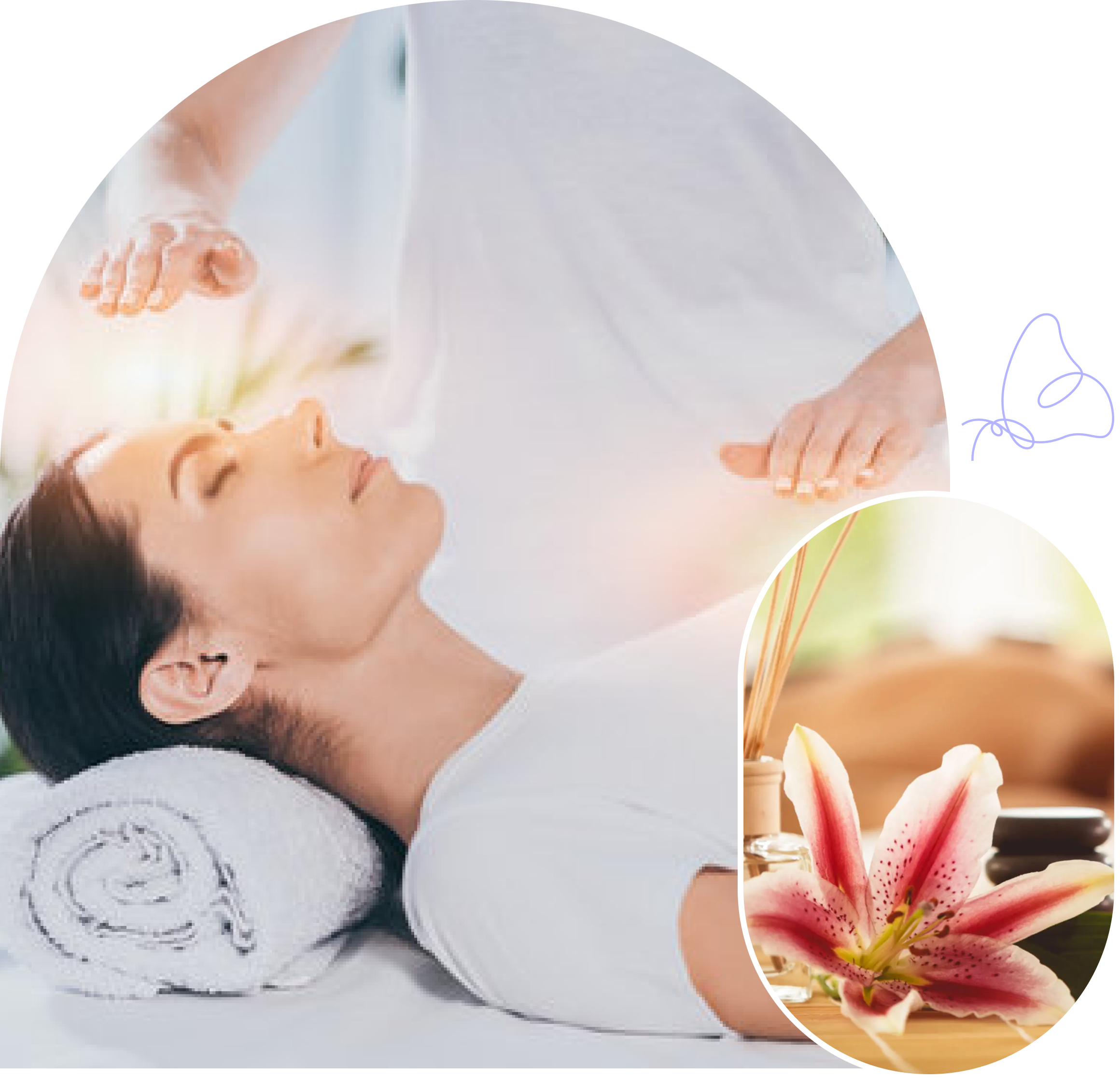 A woman relaxing with eyes closed, enjoying a peaceful spa moment.
